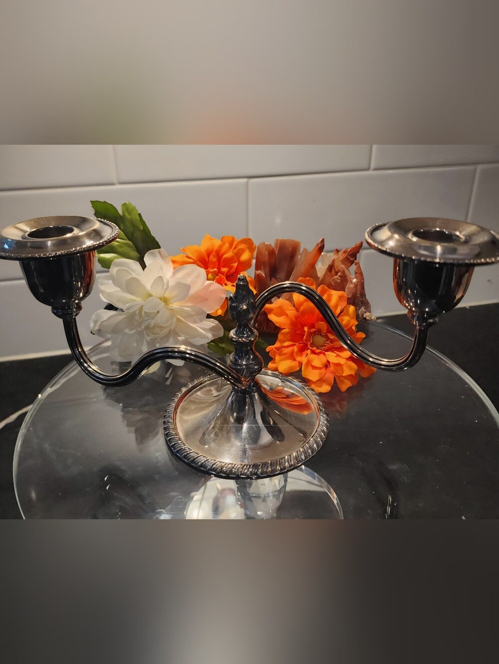 Vintage Bray Products Silver Candelabra Candle Holder‎
